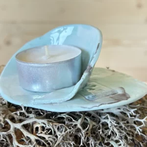 Spirale porcelaine bleue Bougie chauffe plat