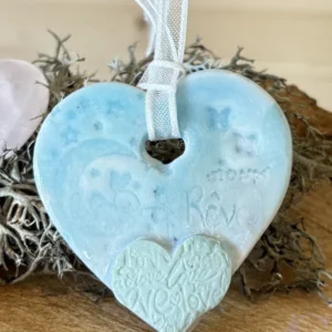 Cœur en porcelaine & Diffuseur Mini rêve bleu