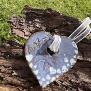 Cœur en porcelaine Naissance