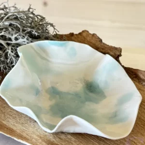 Coupelle dentelle Voyage porcelaine bleue et blanche