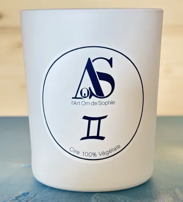 Bougie énergétique parfumée "Chemin d'Âme" Gémeaux